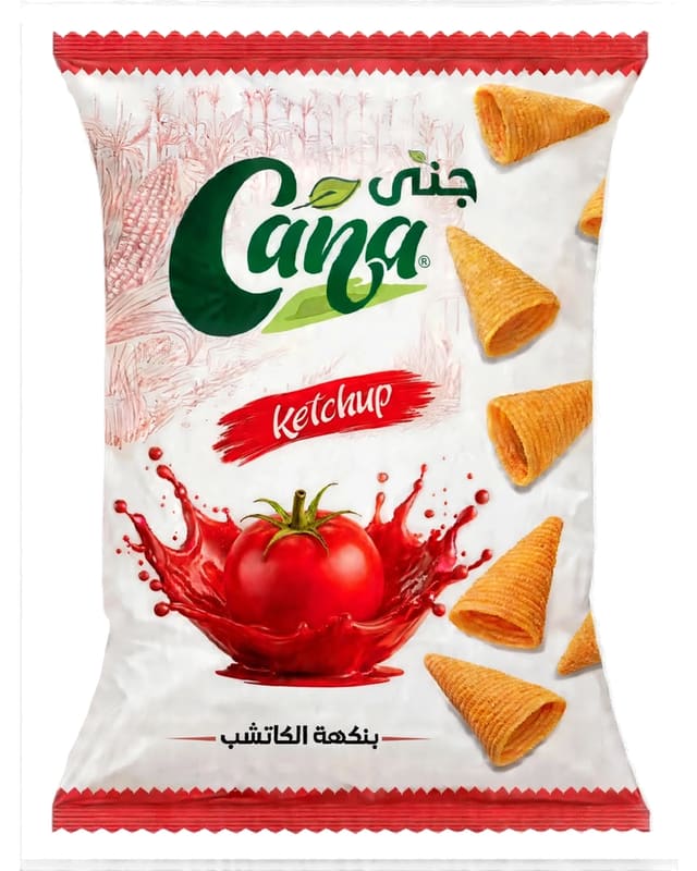 عبوة ذرة مقرمشة جنى بنكهة الكاتشب